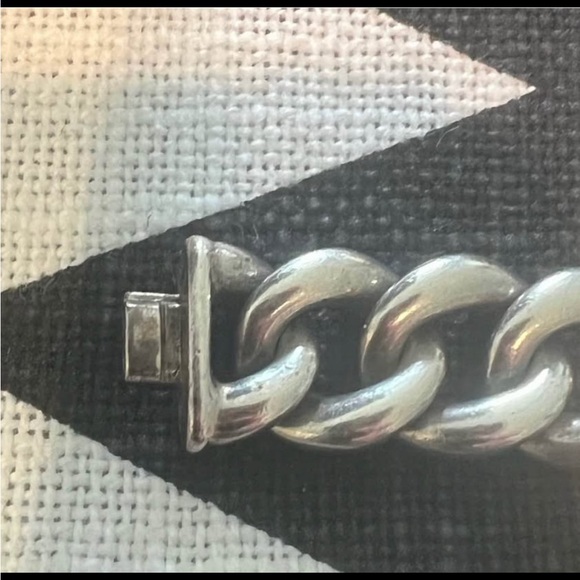 DAVID YURMAN Curb Chain Sterling Silver & Diamond Buckle Bracelet. EUC. RARE! - Picture 9 of 9